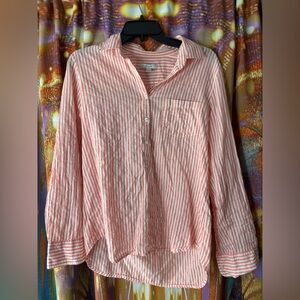 J. Crew Striped Pink and White Striped Button Down Shirt ✨